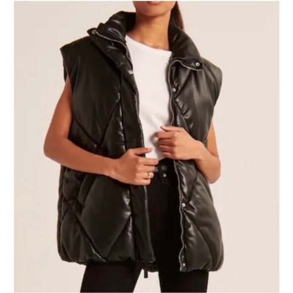 Abercrombie & Fitch Jackets & Blazers - Abercrombie & Fitch Vegan Leather Puffer Vest
